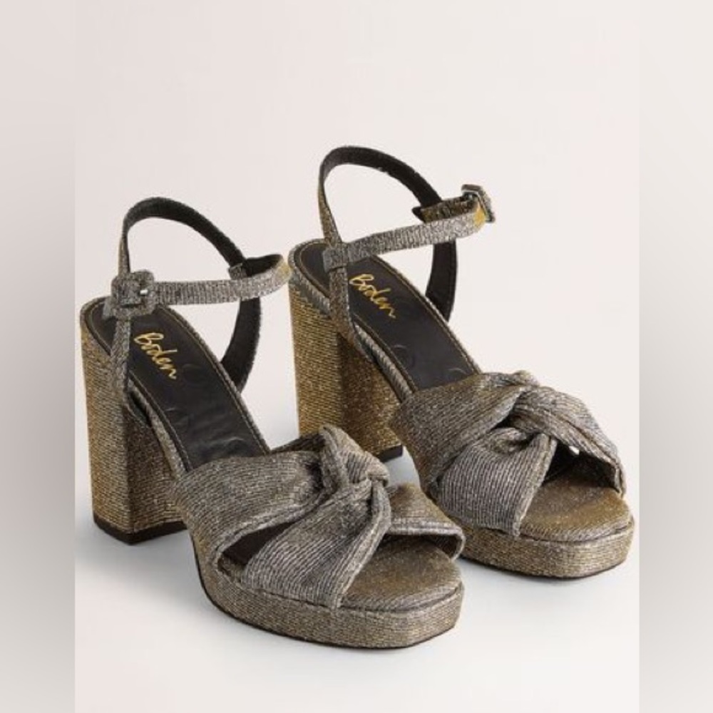 Boden Twist Front Glitter Platforms New Size 36